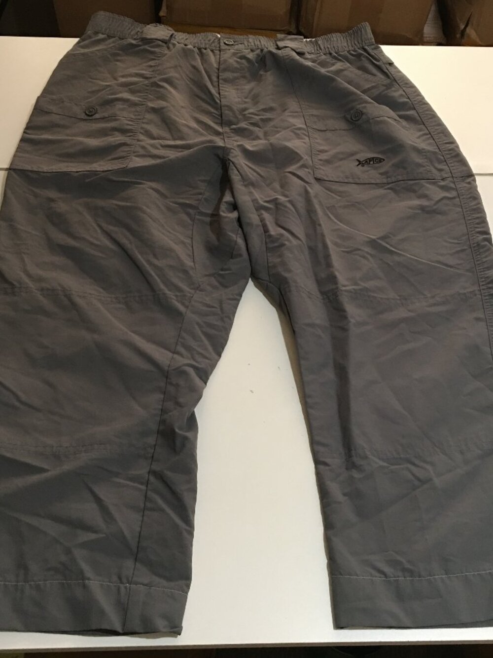 AFTCO Mens Nylon Fishing Pants Size 40 Gray Hemmed